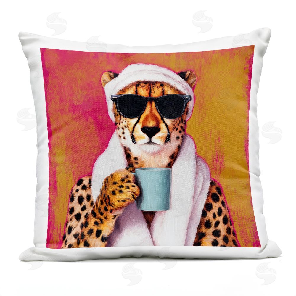 Lazar Studio Me-Time Leopard Self Care Outdoor Quick-Dry Polyester Square Throw Pillow