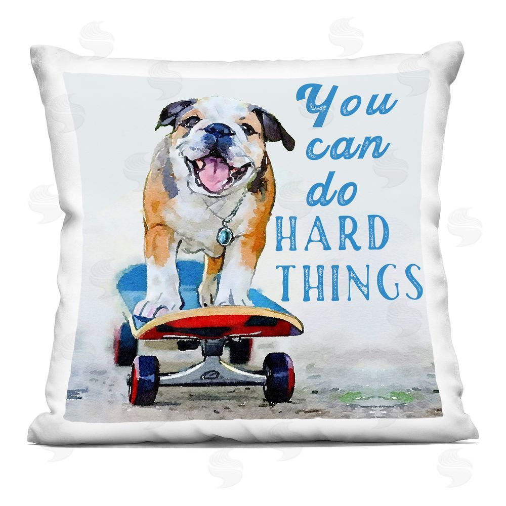 Kim Curinga Can Do Hard Things Dog Indoor Plush Polyester Square Throw Pillow