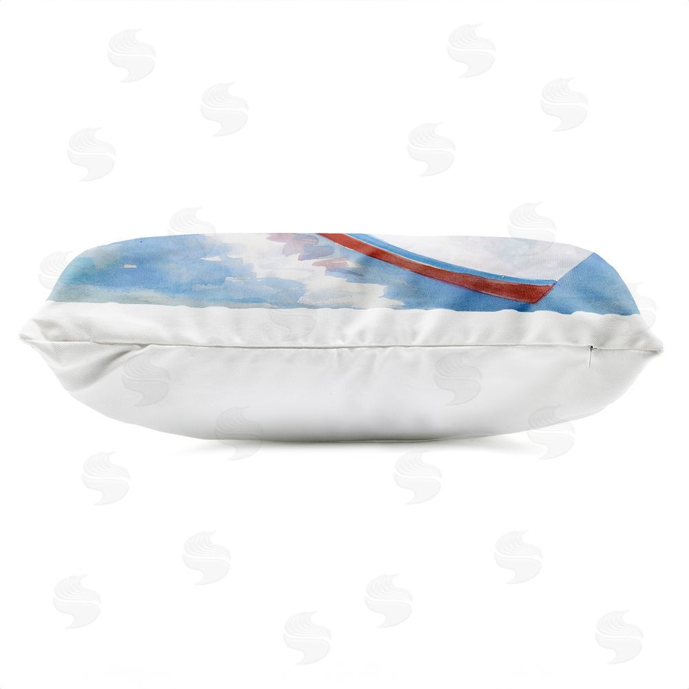 Stellar Design Studio Bear Fishing in Speedboat Outdoor Quick-Dry Polyester Lumbar Pillow Zipper Detail