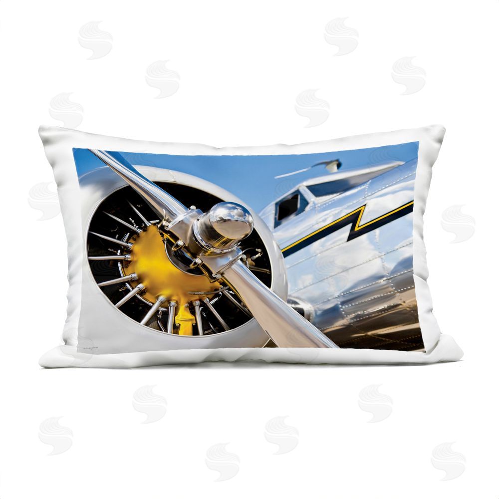 Seven Trees Design Polished Plane Propeller Close Up Outdoor Quick-Dry Polyester Lumbar Pillow