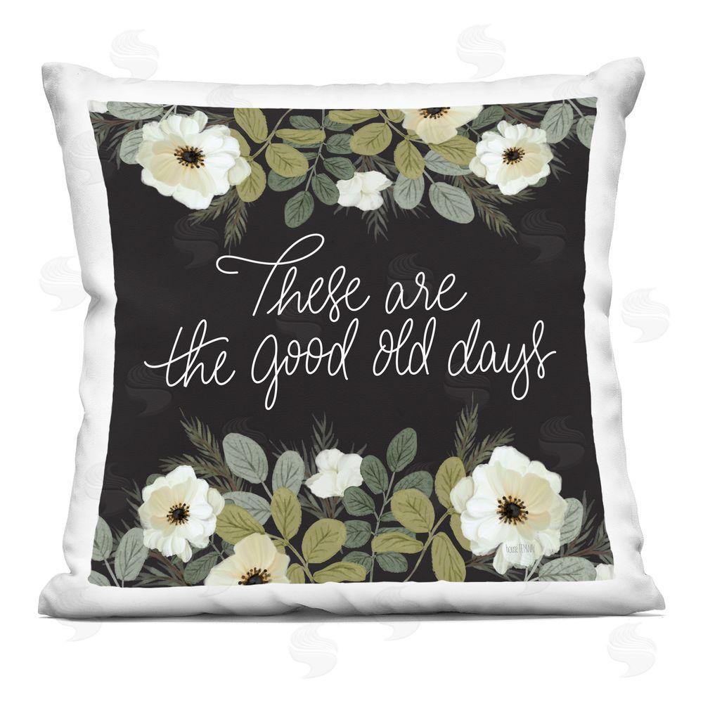 House Fenway Good Old Days with Floral Garden Indoor Plush Polyester Square Throw Pillow