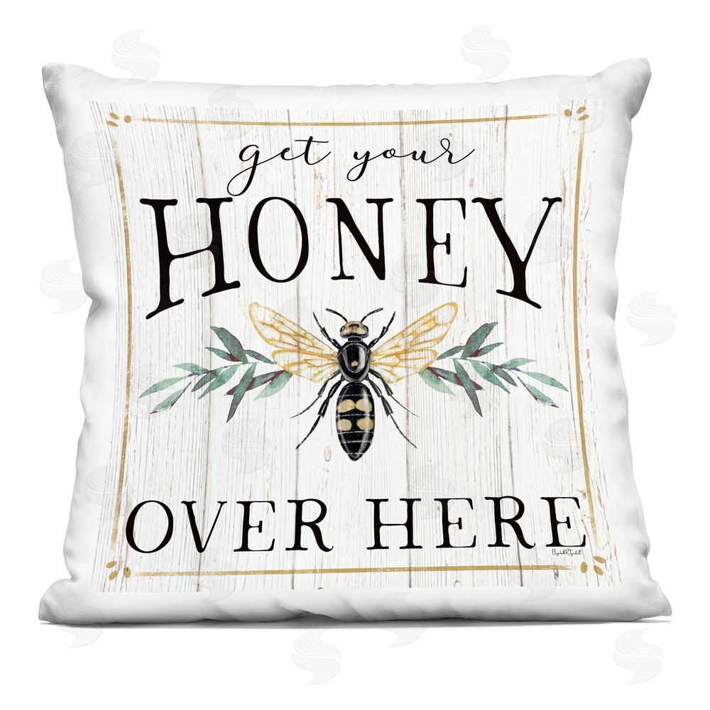 Elizabeth Tyndall Get Your Honey Over Here Indoor Plush Polyester Square Throw Pillow