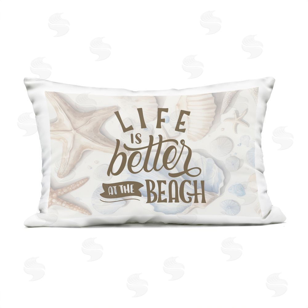 Kim Allen Better At Beach Seashells Outdoor Quick-Dry Polyester Lumbar Pillow