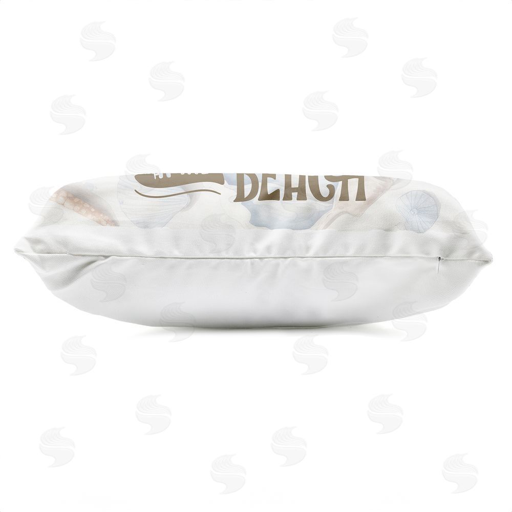 Kim Allen Better At Beach Seashells Outdoor Quick-Dry Polyester Lumbar Pillow Zipper Detail