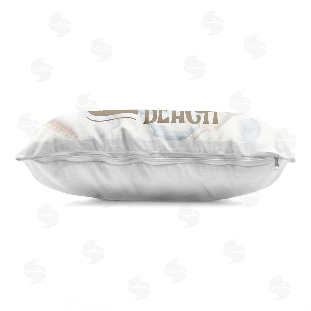 Kim Allen Better At Beach Seashells Indoor Plush Polyester Lumbar Pillow Zipper Detail