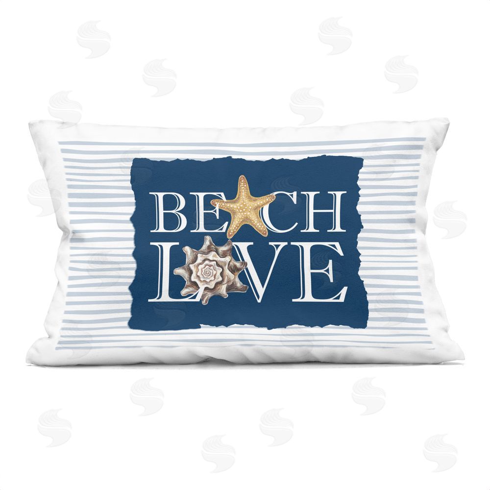 Kim Allen Beach Love Seashells Indoor Plush Polyester Lumbar Pillow