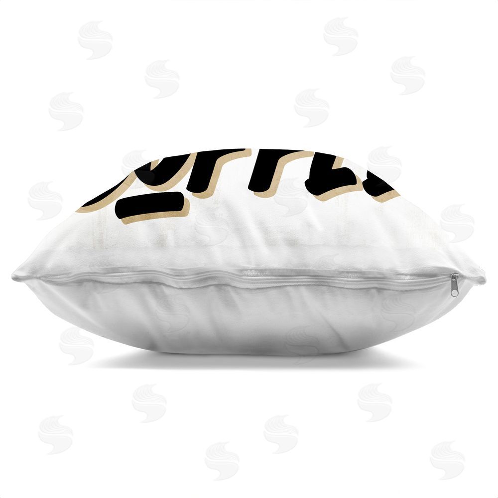 Kim Allen Retro Fresh Hot Coffee Indoor Plush Polyester Square Throw Pillow Zipper Detail