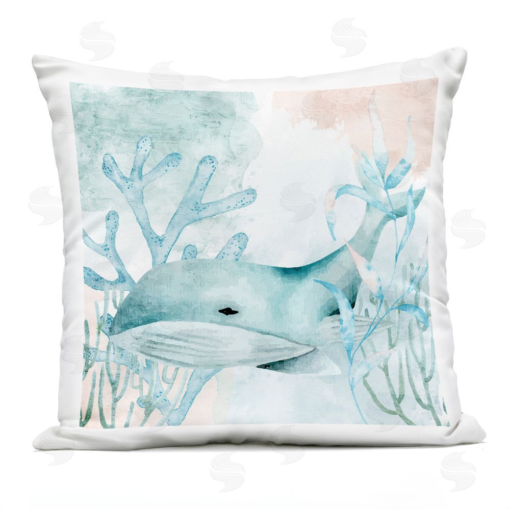 Kim Allen Whale Sea Swim Outdoor Quick-Dry Polyester Square Throw Pillow