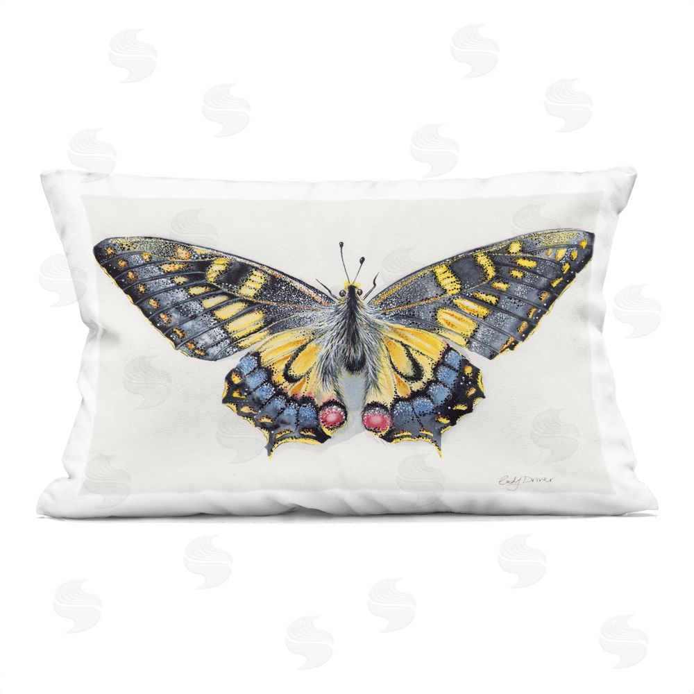 Cady Driver Beautiful Symmetrical Moth Wings Indoor Printed Throw Pillow