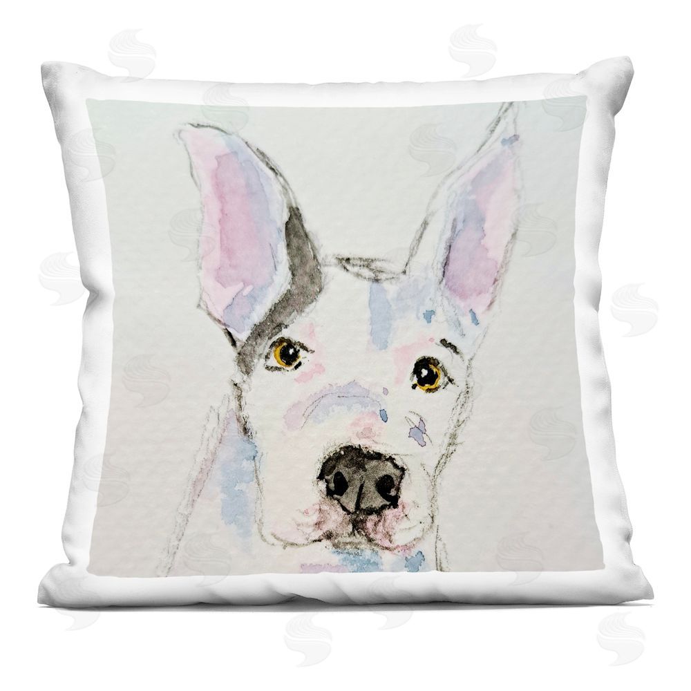 Tatiana Roberts Pit Bull Dog Sketch Indoor Printed Throw Pillow