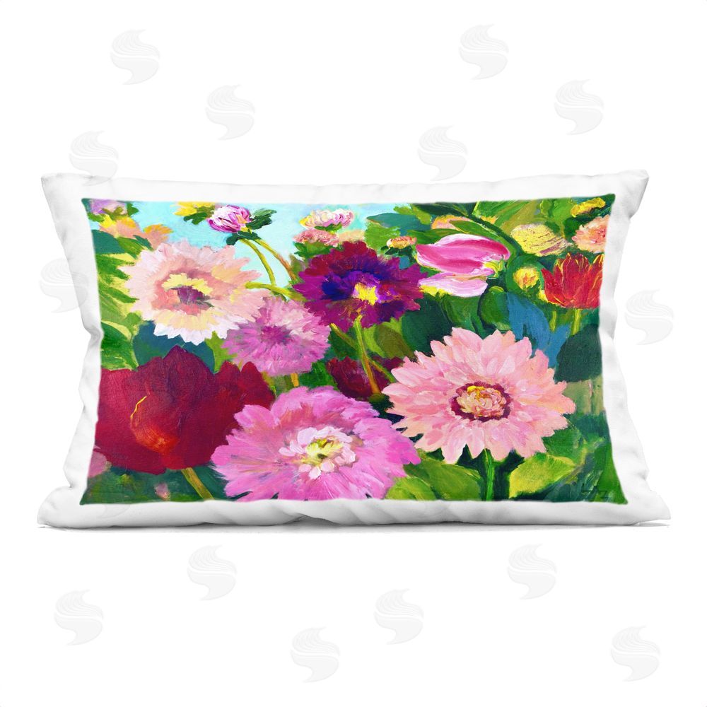 Lee Ann Zirbes Tea Garden Mums Indoor Printed Throw Pillow