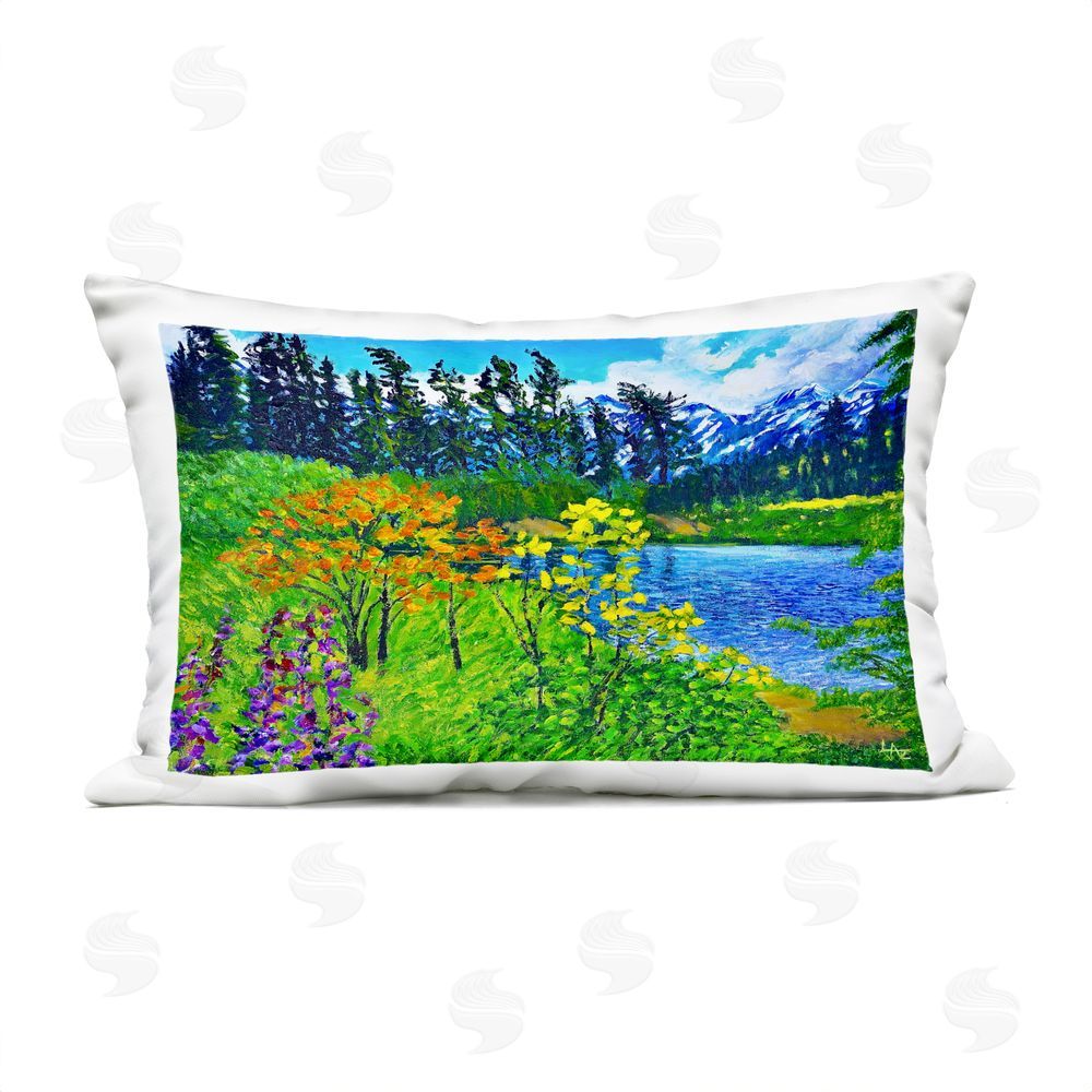 Lee Ann Zirbes Hidden Lake Scenery Outdoor Printed Throw Pillow