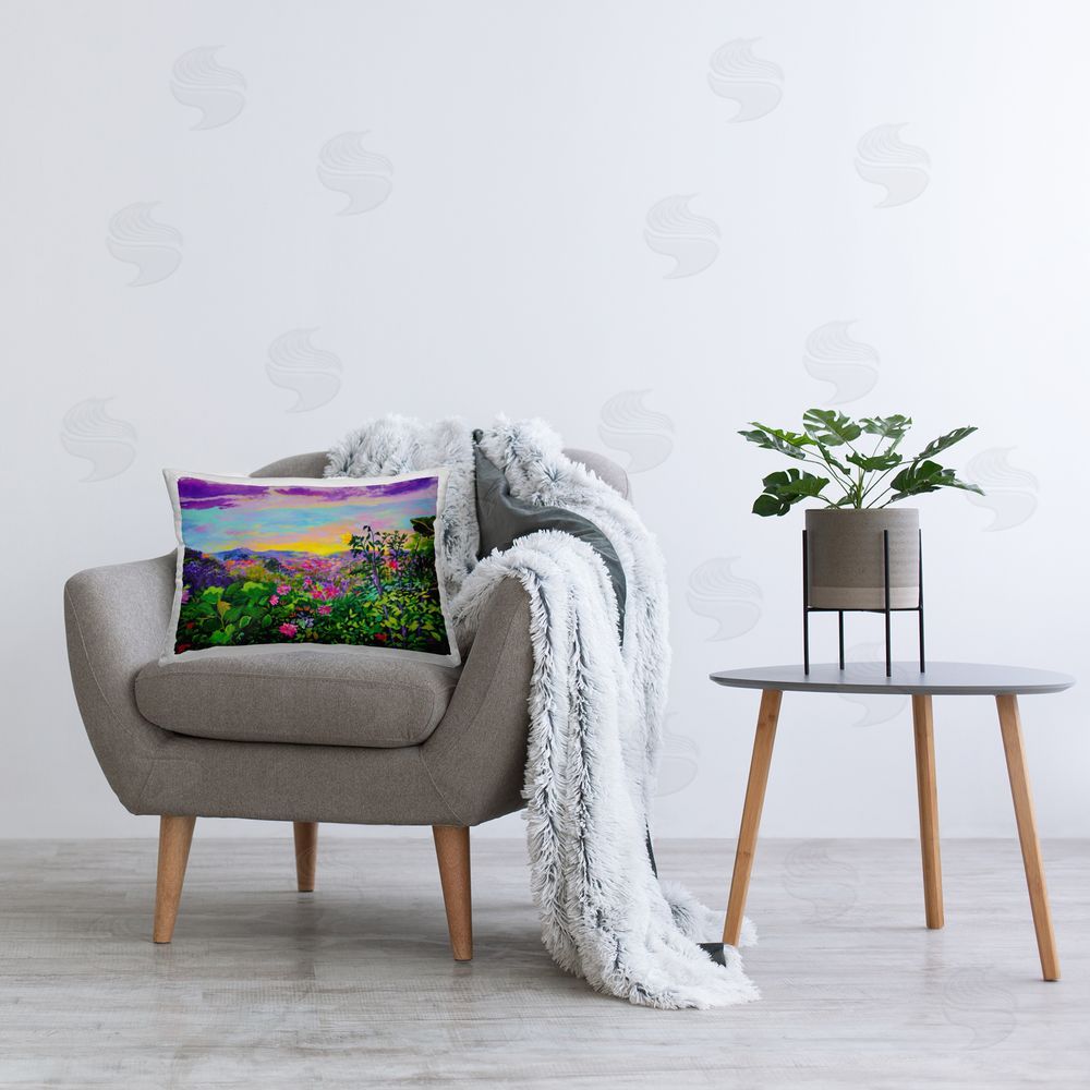 Lee Ann Zirbes Highland Flora Overlook Rectugular Printed Throw Pillow on Chair