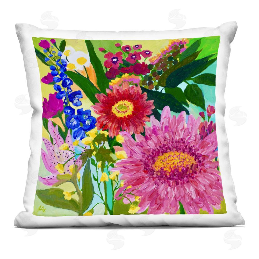 Lee Ann Zirbes Front Yard Florals Square Printed Throw Pillow