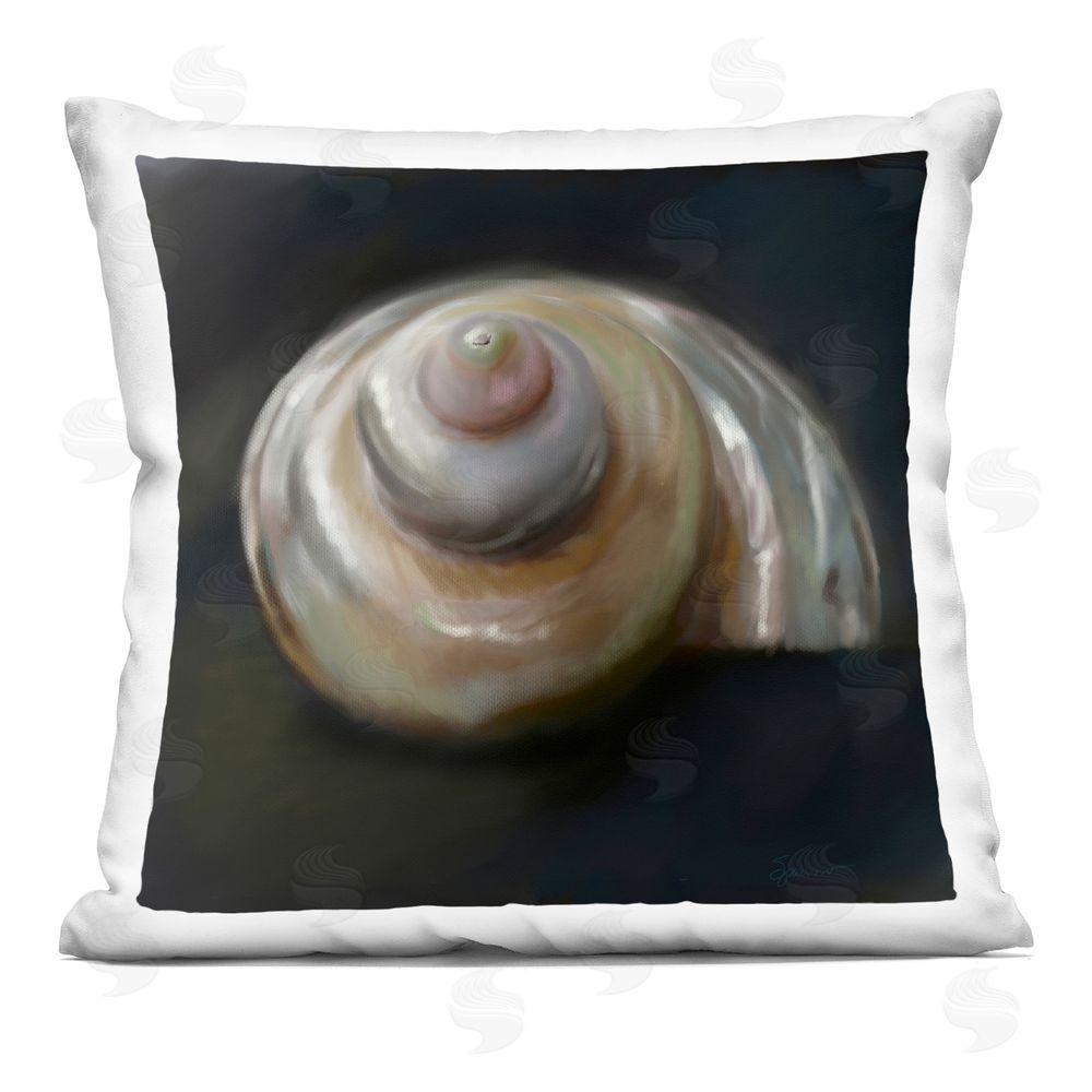Mary Sparrow Swirled Seashell Sea Treasure Square Printed Throw Pillow