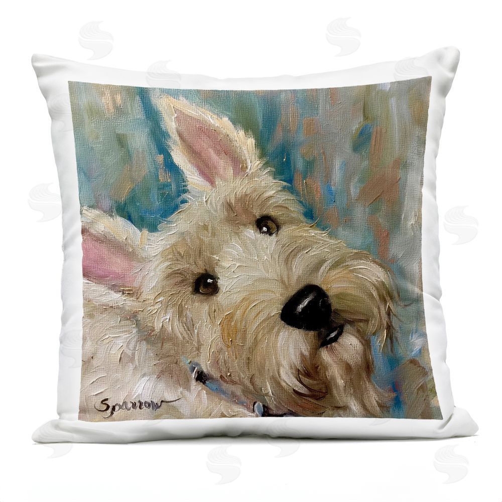 Mary Sparrow Good As Gold Terrier Outdoor Square Printed Throw Pillow