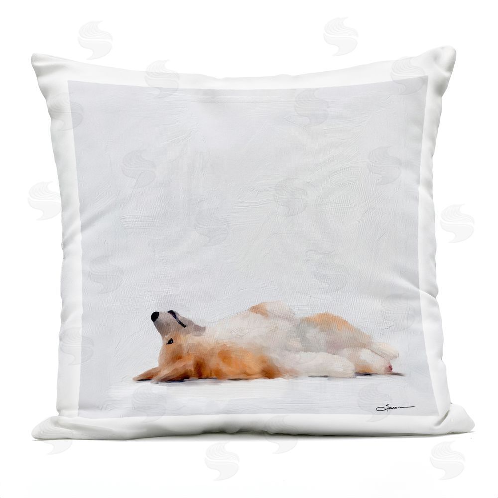 Mary Sparrow Resting Daydreamer Corgi Outdoor Square Printed Throw Pillow