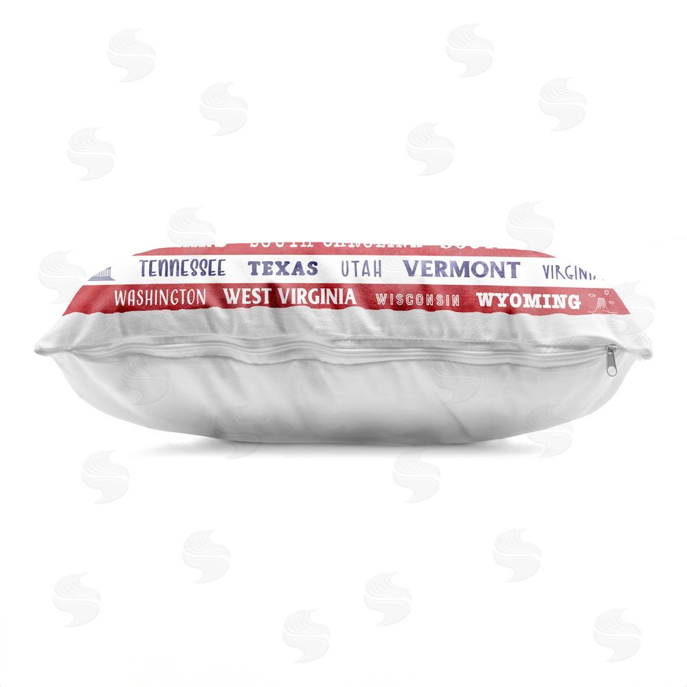 Daniela Santiago States Of America Flag Indoor Plush Polyester Lumbar Pillow Zipper Detail