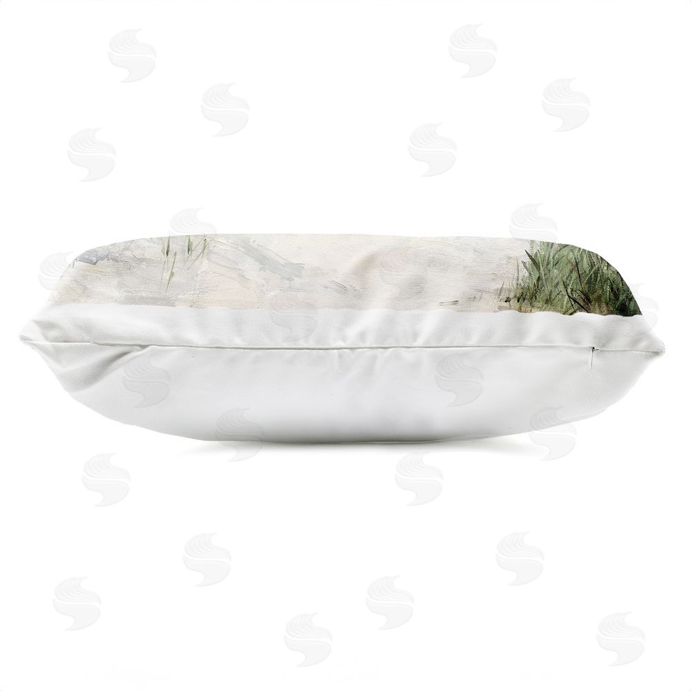 Sally Swatland Tall Grasses by Beach Coast Outdoor Quick-Dry Polyester Lumbar Pillow Zipper Detail