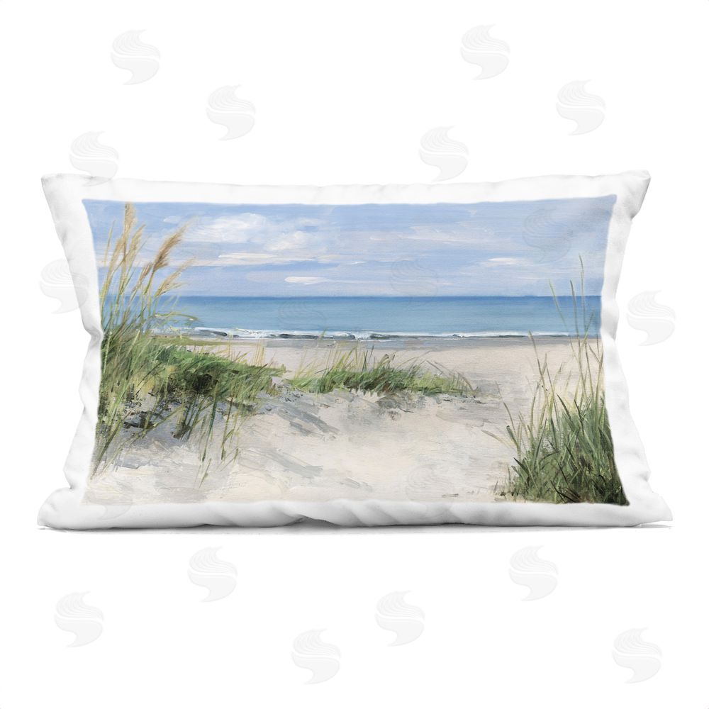 Sally Swatland Tall Grasses by Beach Coast Indoor Plush Polyester Lumbar Pillow
