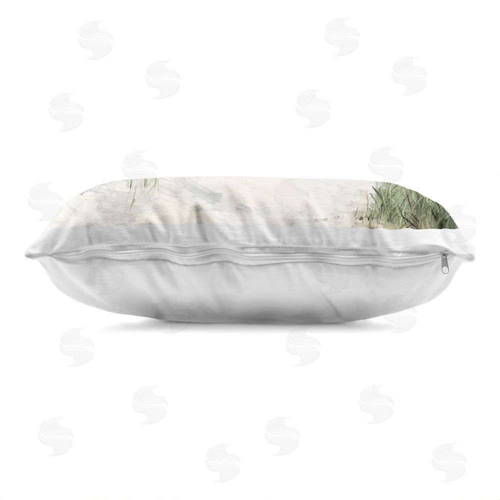 Sally Swatland Tall Grasses by Beach Coast Indoor Plush Polyester Lumbar Pillow Zipper Detail