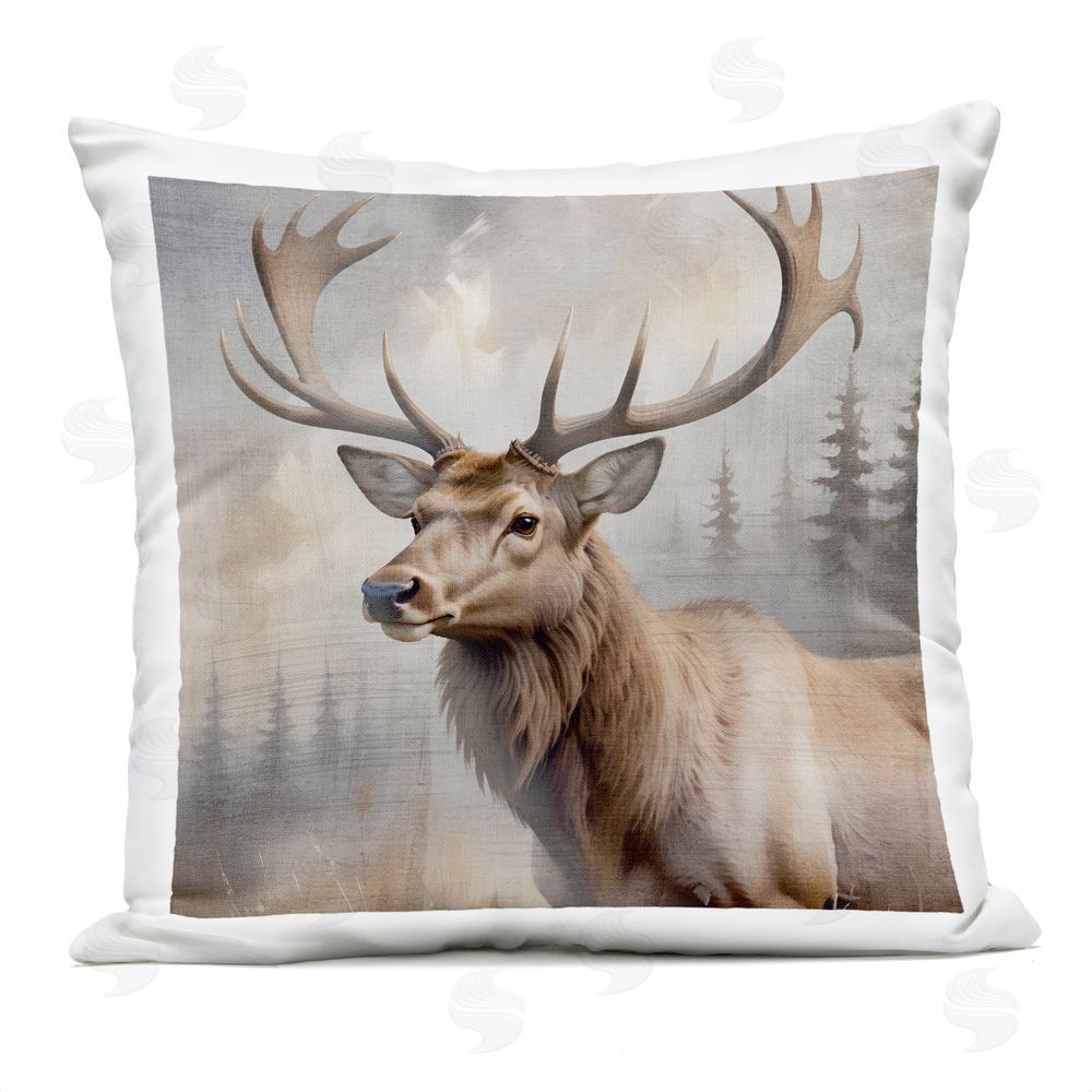 Susan Arnot Graceful Forest Stag Outdoor Quick-Dry Polyester Square Throw Pillow
