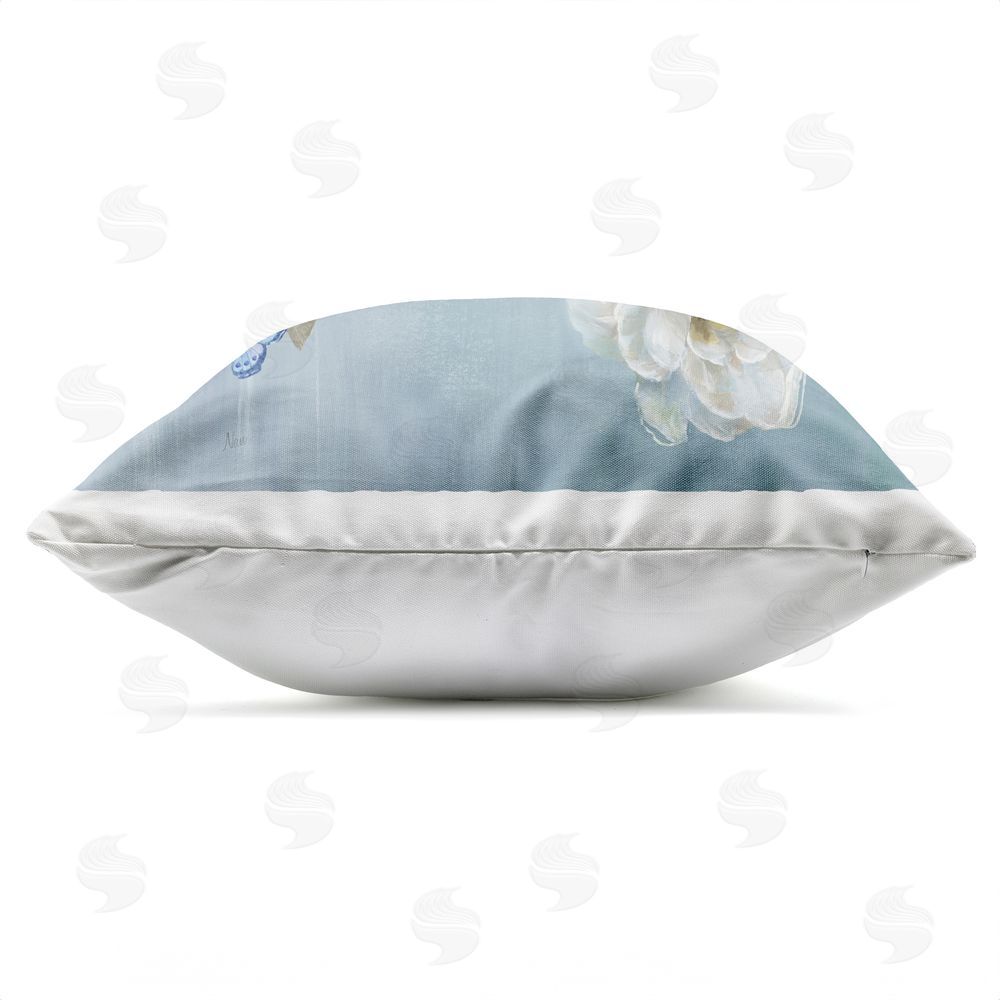 Nan Blue Bird Tranquility Outdoor Quick-Dry Polyester Square Throw Pillow Zipper Detail