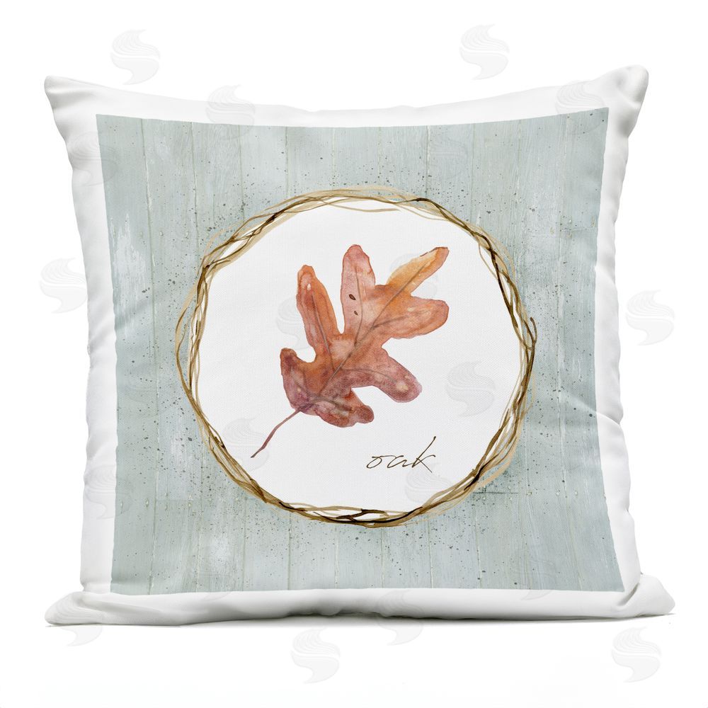 Livi and Finn Autumn Memories Oak Leaf Outdoor Square Printed Throw Pillow