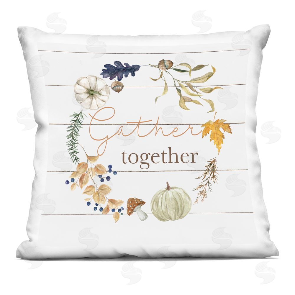 Livi and Finn Fall Flavors Gather Together Square Printed Throw Pillow