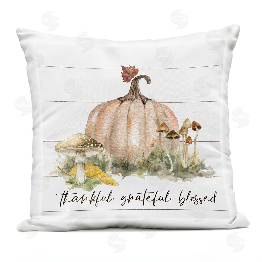 Livi and Finn Woodland Harvest Gratitude Outdoor Square Printed Throw Pillow