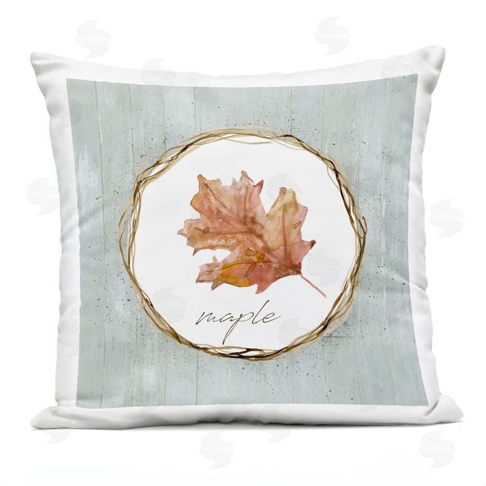 Livi and Finn Autumn Memories Maple Leaf Outdoor Square Printed Throw Pillow