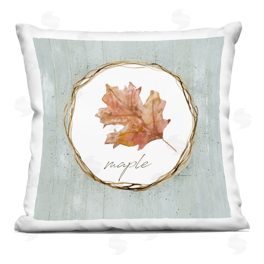 Livi and Finn Autumn Memories Maple Leaf Square Printed Throw Pillow