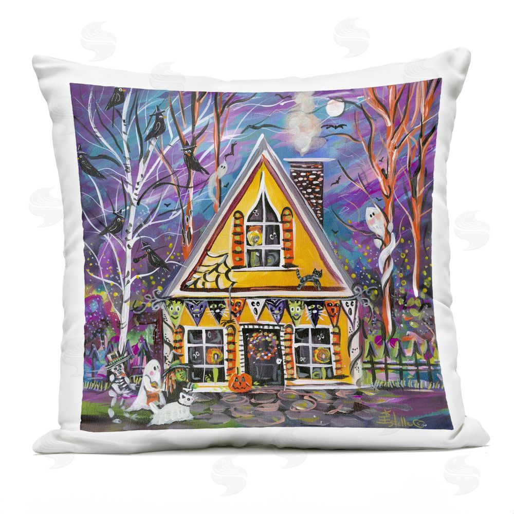 Estelle Grengs Costume Party Halloween House Outdoor Square Printed Throw Pillow