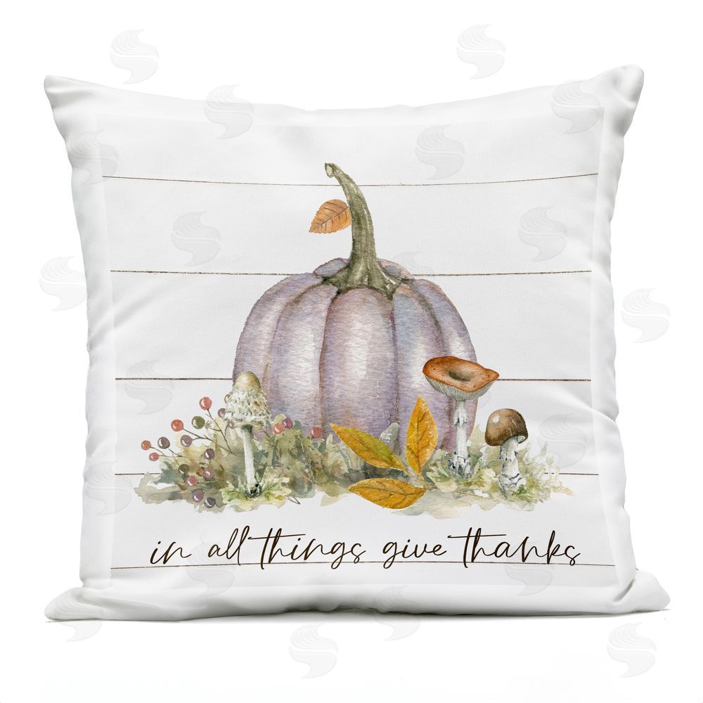 Livi and Finn All Things Give Thanks Outdoor Square Printed Throw Pillow