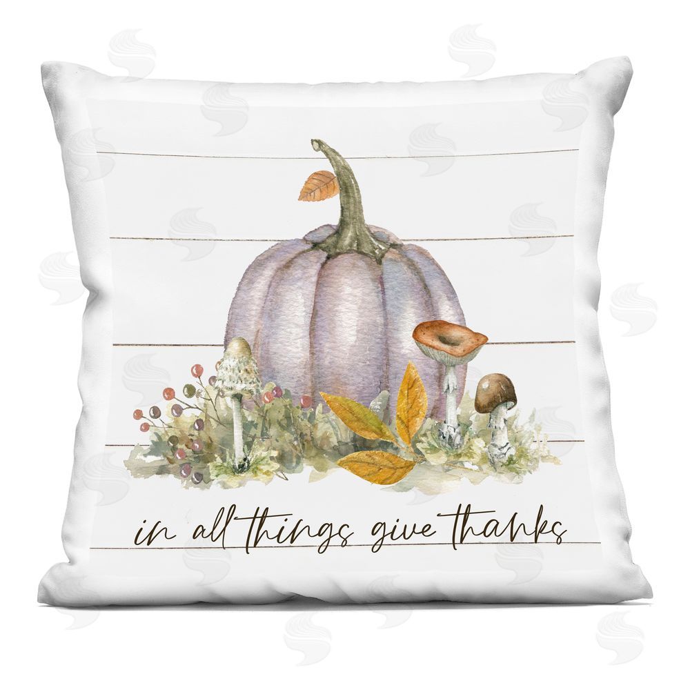 Livi and Finn All Things Give Thanks Square Printed Throw Pillow