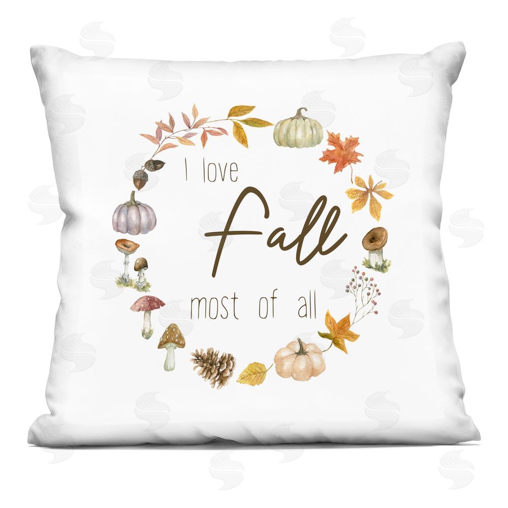 Livi and Finn Woodland Harvest Wreath Square Printed Throw Pillow