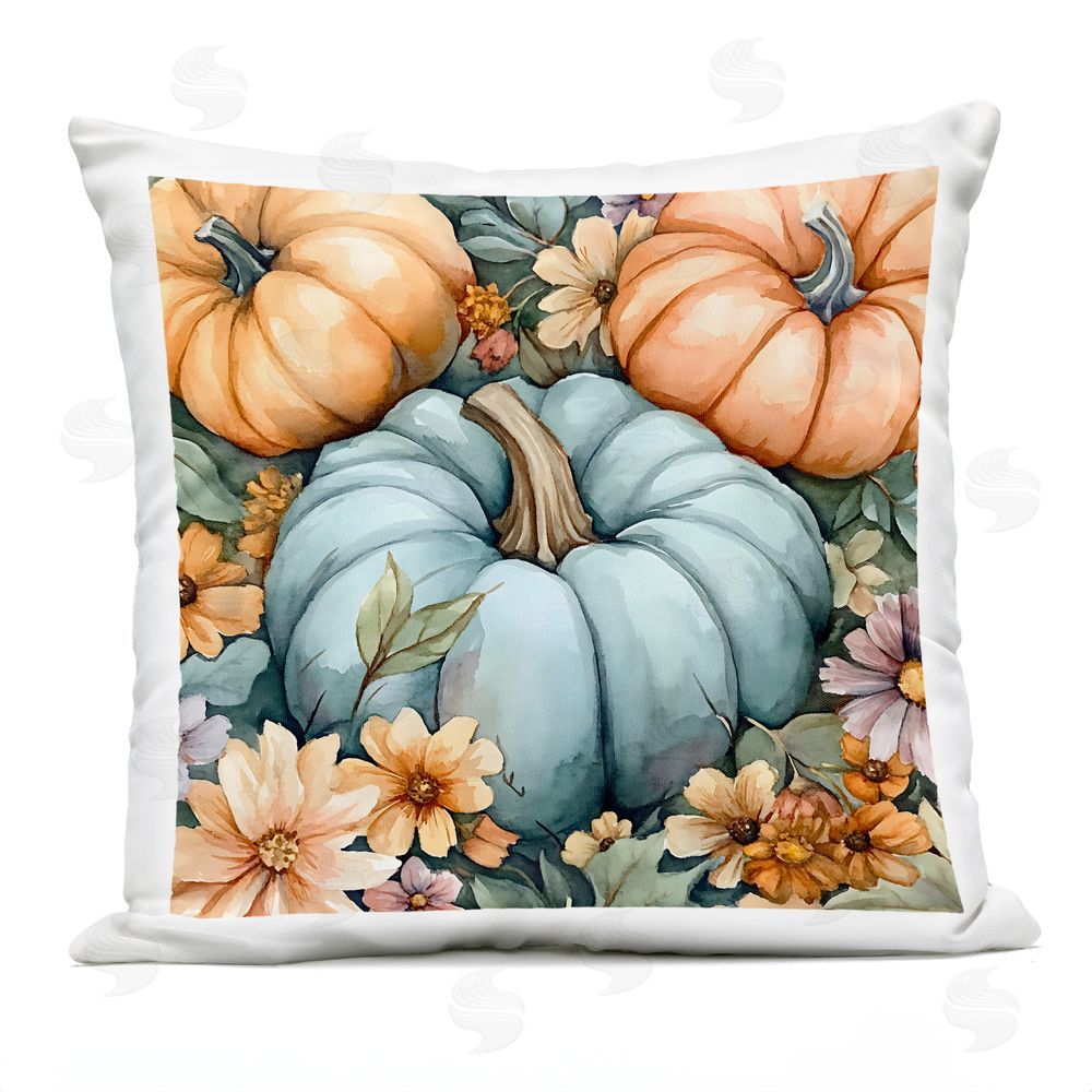 Creative Studio Three Pumpkins & Florals Outdoor Square Printed Throw Pillow