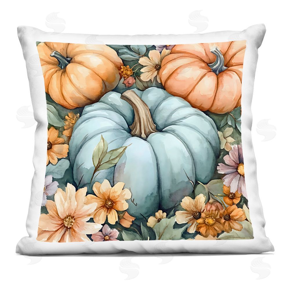 Creative Studio Three Pumpkins & Florals Square Printed Throw Pillow