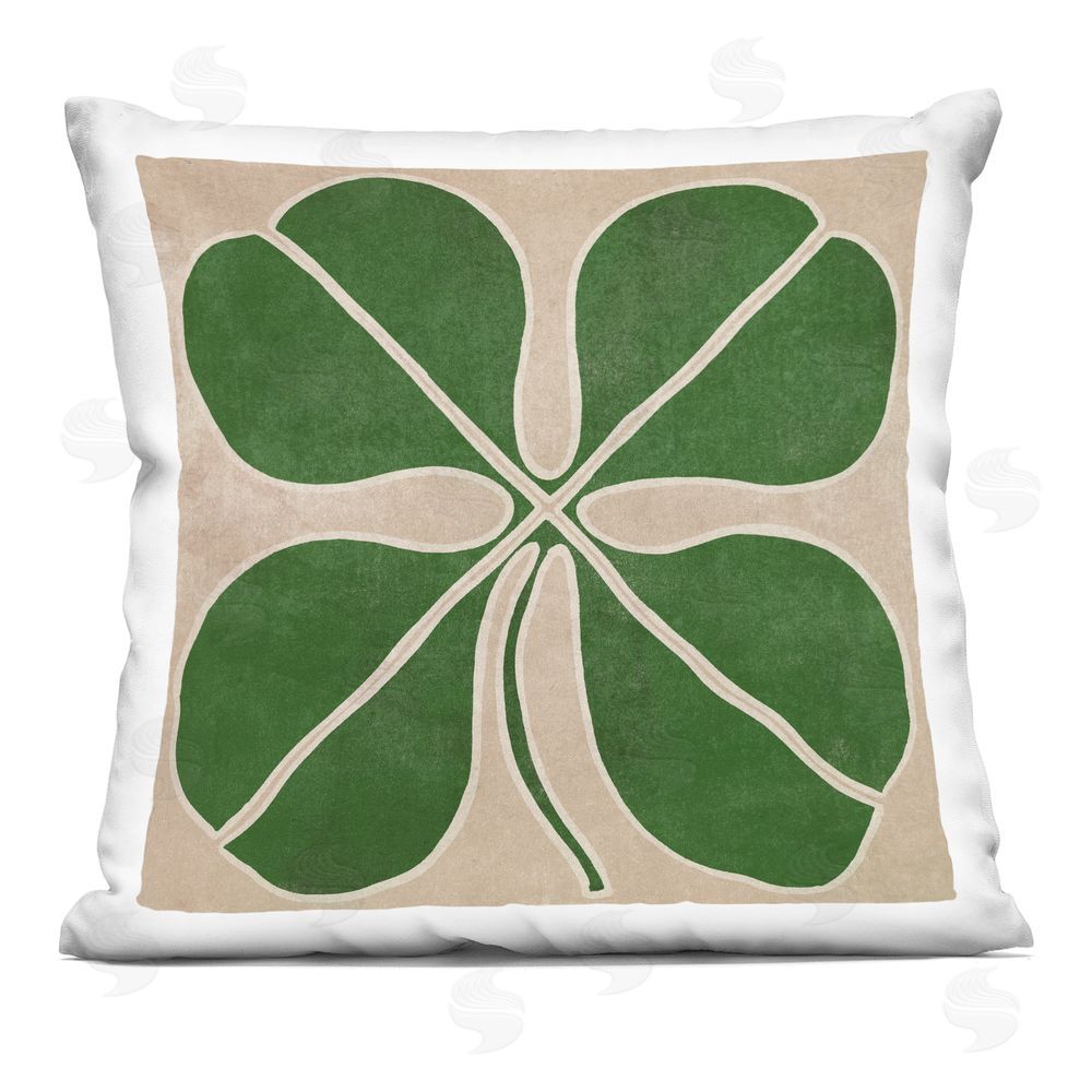 June Erica Vess Four Leaf Symmetry Square Printed Throw Pillow