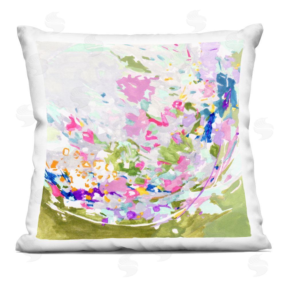 Melissa Wang Pastel Swirls of Color Indoor Plush Polyester Square Throw Pillow