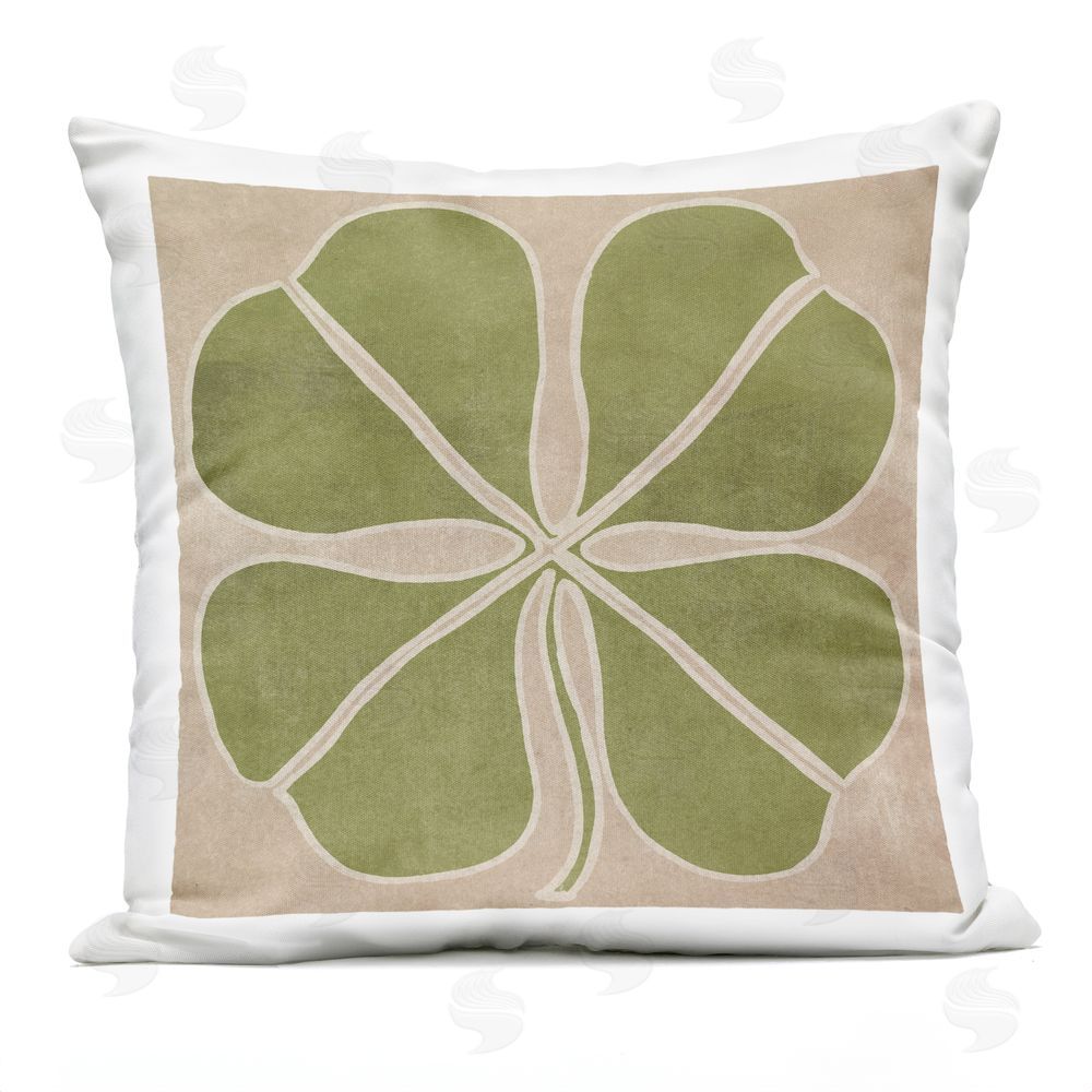 June Erica Vess Neutral Symmetrical Clover Outdoor Square Printed Throw Pillow