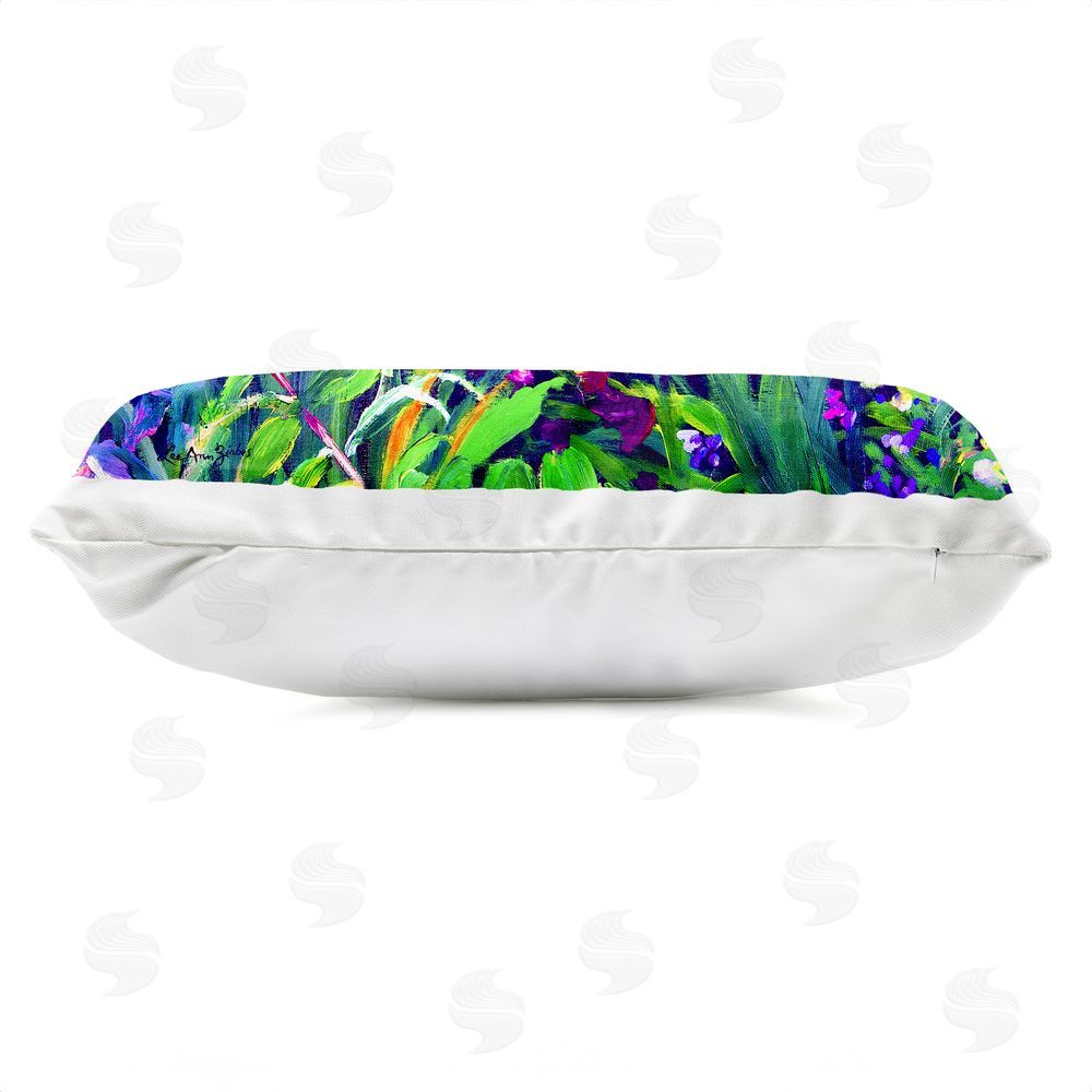 Lee Ann Zirbes Vibrant Confetti Garden Outdoor Quick-Dry Polyester Lumbar Pillow Zipper Detail