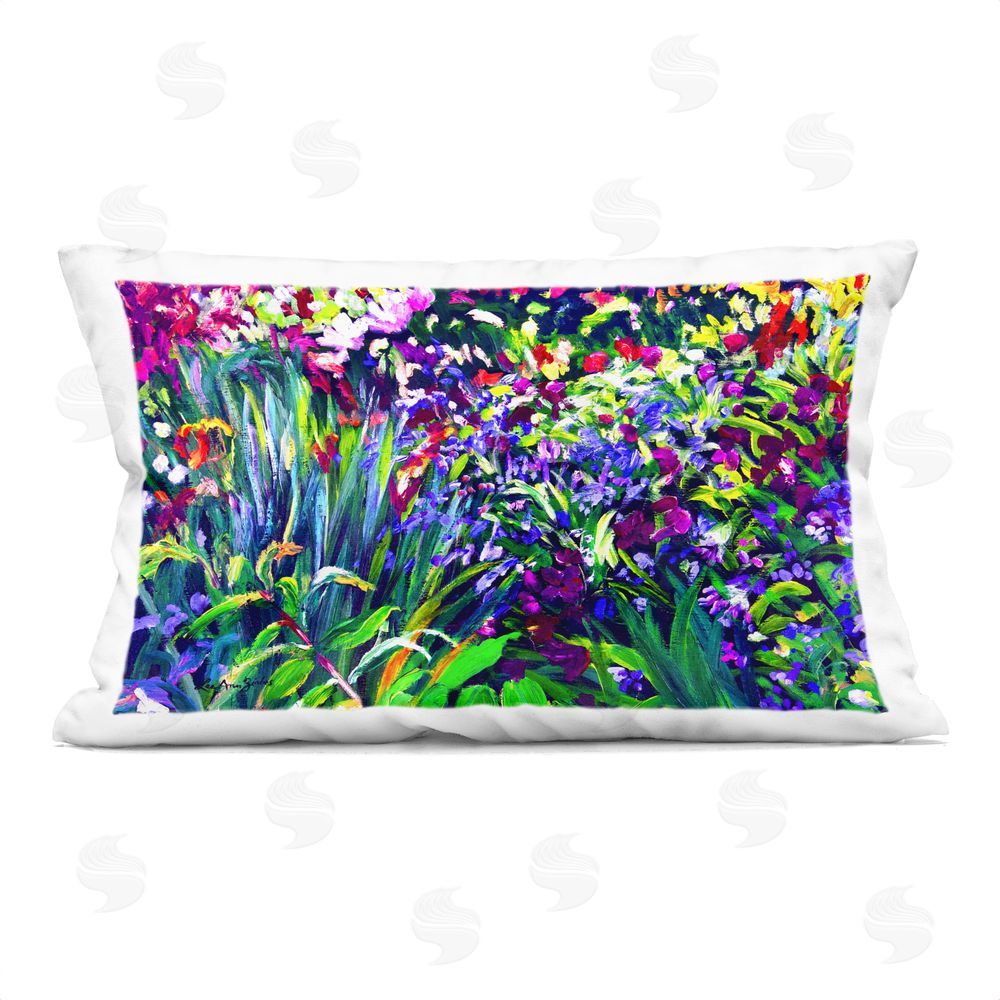 Lee Ann Zirbes Vibrant Confetti Garden Indoor Plush Polyester Lumbar Pillow