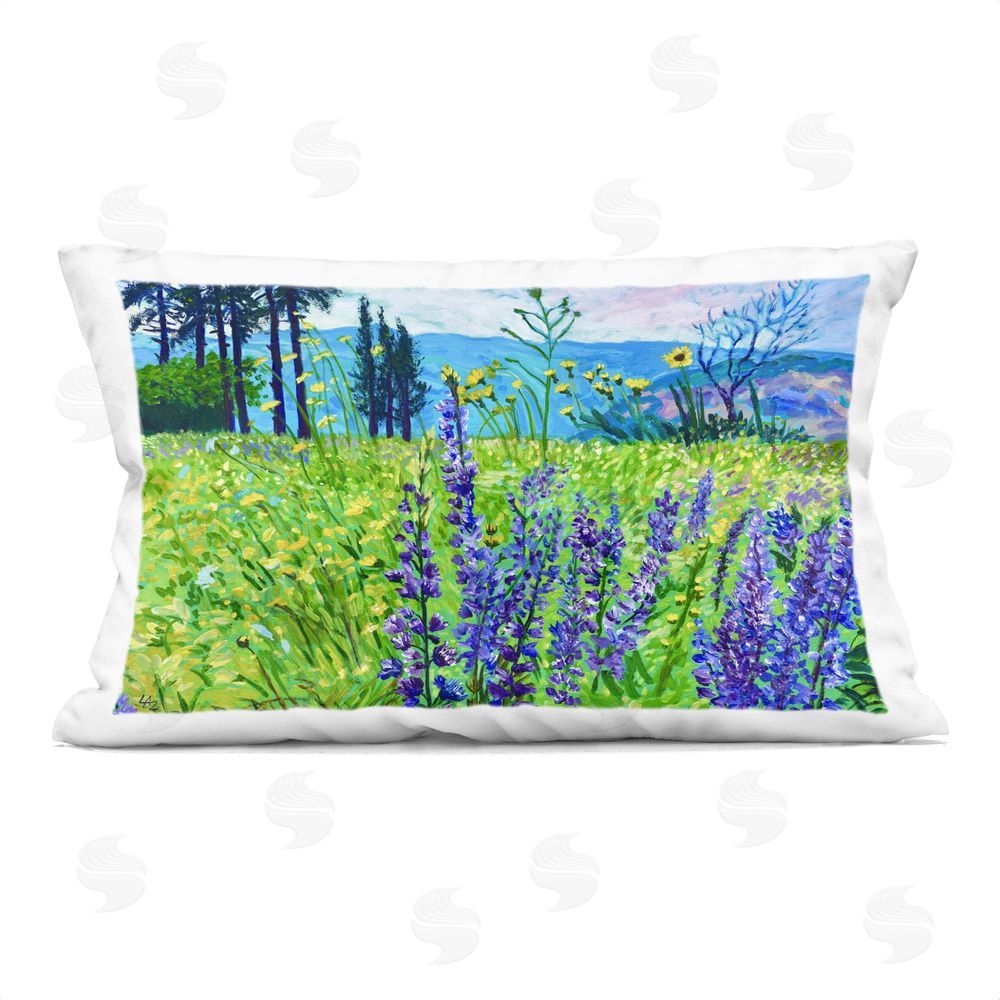 Lee Ann Zirbes Vibrant Elevation Blooms Rectugular Printed Throw Pillow
