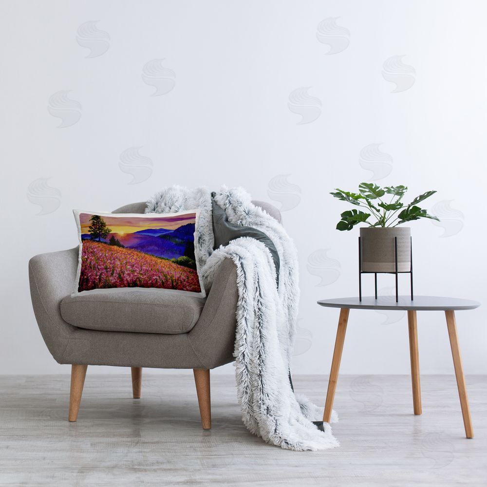 Lee Ann Zirbes Golden Moment Hillside View Rectugular Printed Throw Pillow on Chair