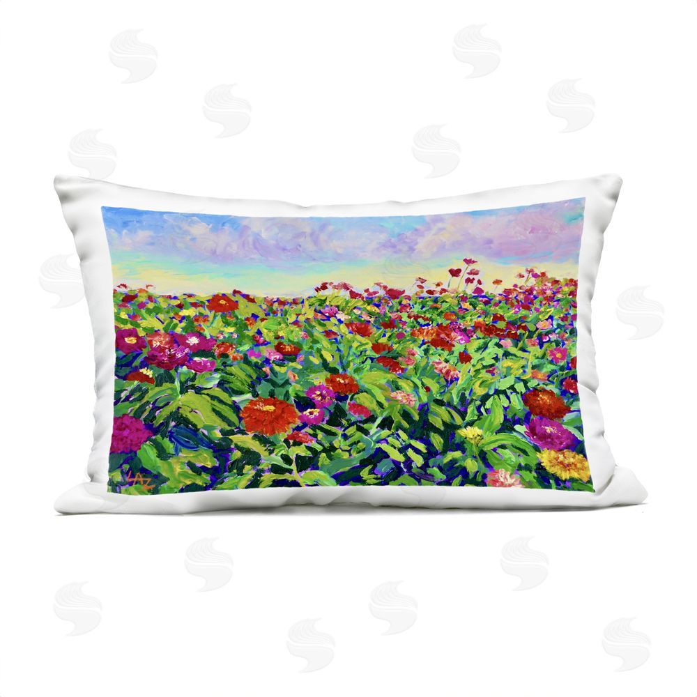 Lee Ann Zirbes Hot Summer Blooms Outdoor Rectugular Printed Throw Pillow