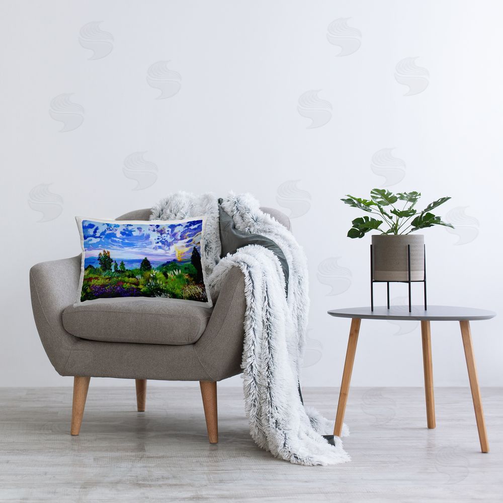 Lee Ann Zirbes Distinctive Nature Landscape Rectugular Printed Throw Pillow on Chair