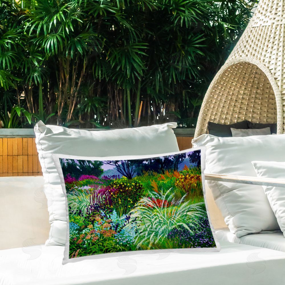 Lee Ann Zirbes Capturing The Moment Outdoor Rectugular Printed Throw Pillow on Patio