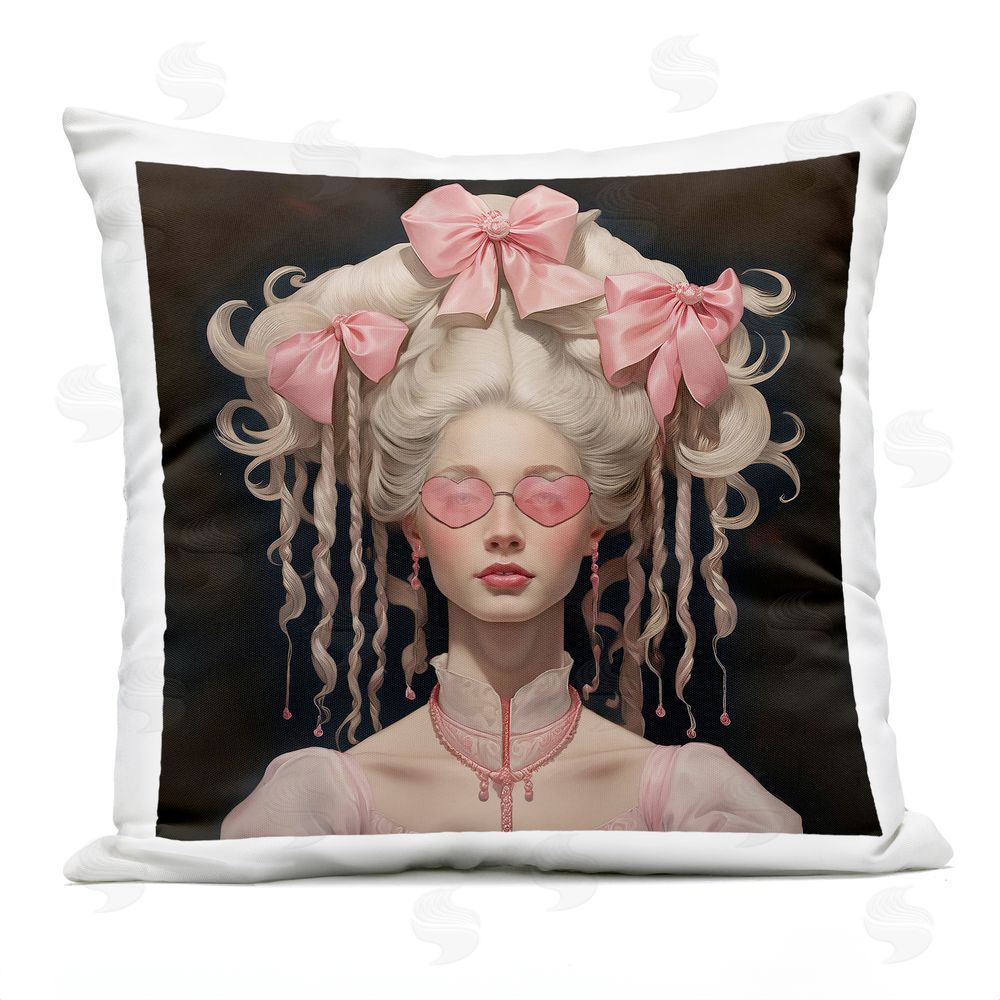 Grotto Studios Rococo Woman Opulent Ribbons Outdoor Printed Throw Pillow
