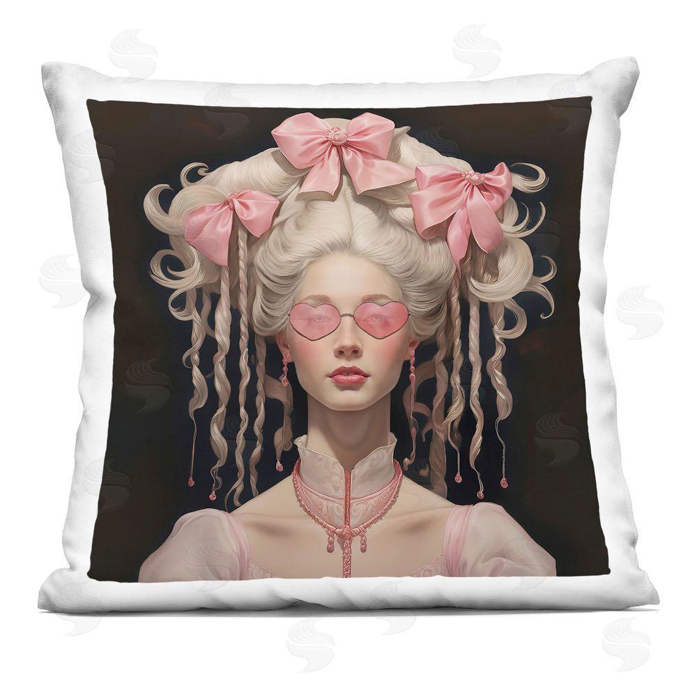 Grotto Studios Rococo Woman Opulent Ribbons Printed Throw Pillow